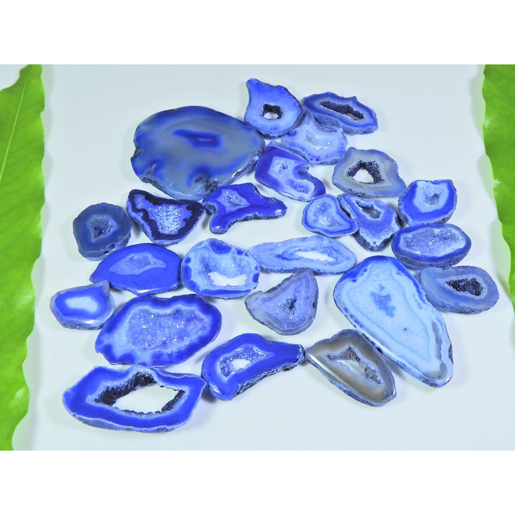 351Cts. Dyed Solar Druzy Agate Fancy Cabochon Loose Gemstone 25Pcs Lot A-393