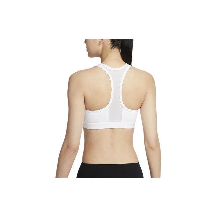 Nike Swoosh Medium Support Dri-FIT Sports Bra With Front Zipper Women Sports Bra White FN2732-100