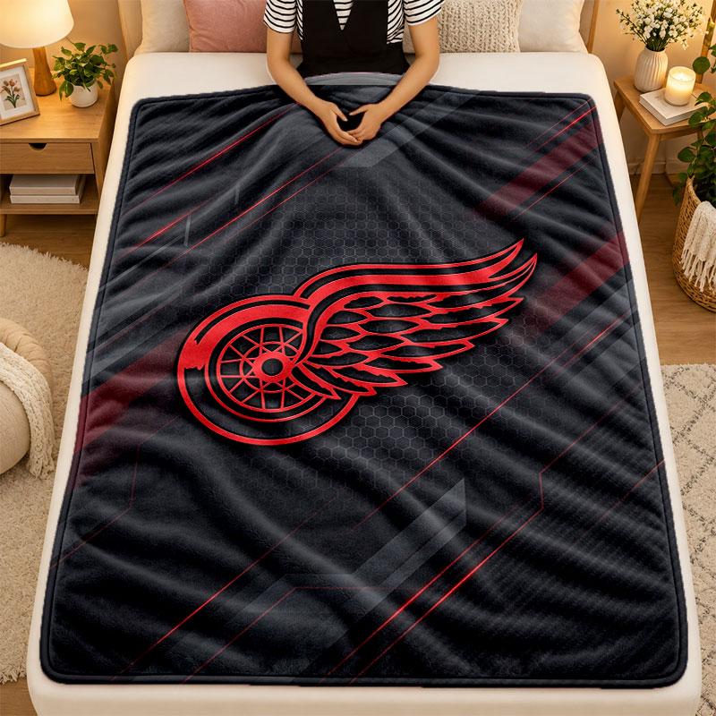 Flannel BlanketDetroit Red Wings Warm Soft Throw Blanket for Indoor Sofa Bed Living Room Use