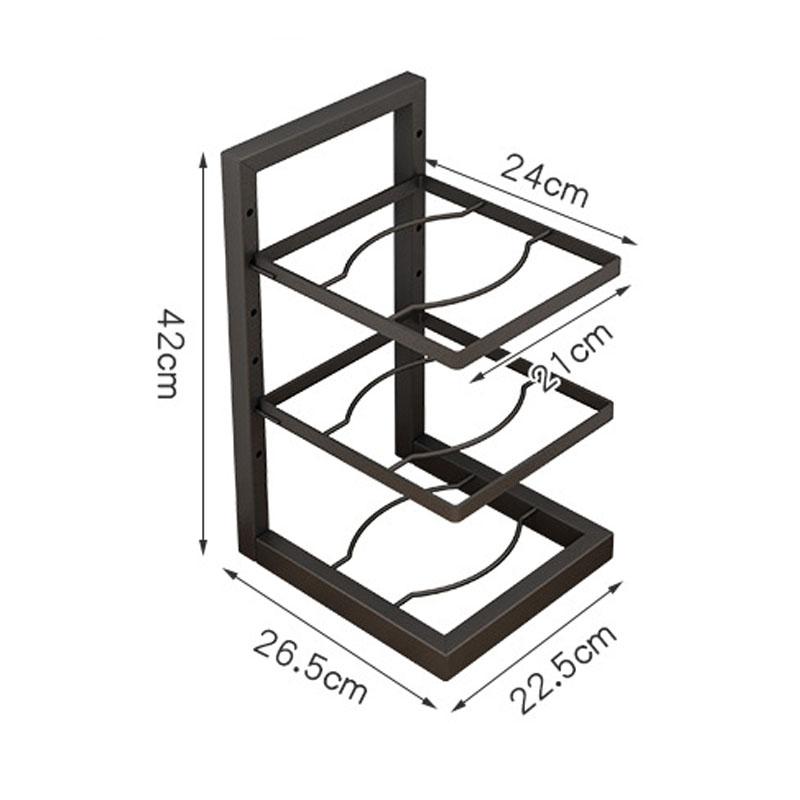 Регулируемый органайзер для кастрюль, кухонная стойка для хранения кастрюль из нержавеющей стали, многоярусный бытовой органайзер для кастрюль и сковородок для кухни
