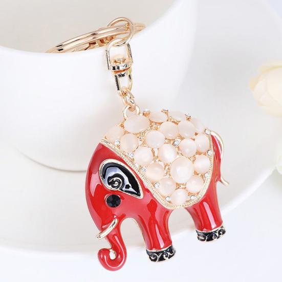 Милый слон красочные стразы для женщин автомобильная сумка брелок для ключей кошелек Шарм