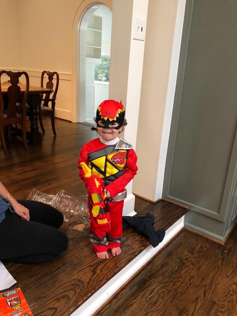 Костюм Power Rangers Red Dragon для детей с мускулами на вечеринку в честь Хэллоуина