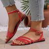 New Style Flat-bottomed Sandals for Women in Large Size, Beach Shoes with Pointed Toes