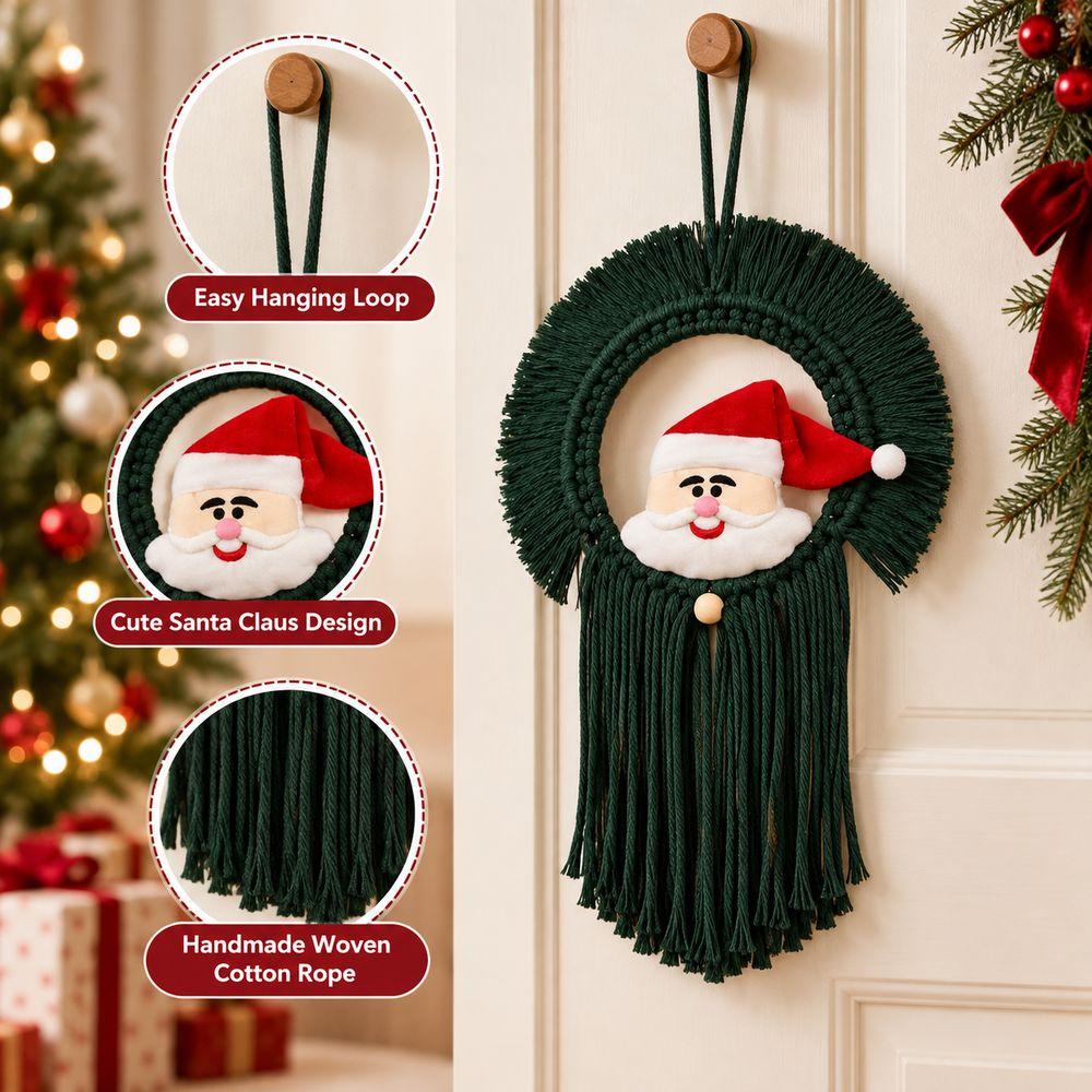 Round Shape Santa Claus Wall Hanging 20x30cm Santa Christmas Decoration Kids Room Decoration