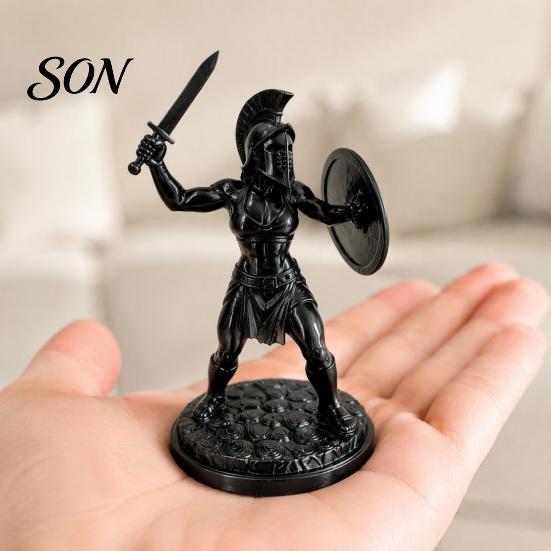 Halloween Themed Display Pieces 3D Printed Female Gladiator Statue, Spartan Woman Warrior Figurine with Collectible Statue Shield, Historical Desktop