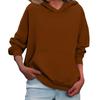 Women's Loose Long Sleeved Solid Color Casual Fleece Pullover Hooded Sweatshirt