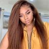 African Womens Fluffy Middle Part Long Straight Hair Synthetic Wig Labeled
