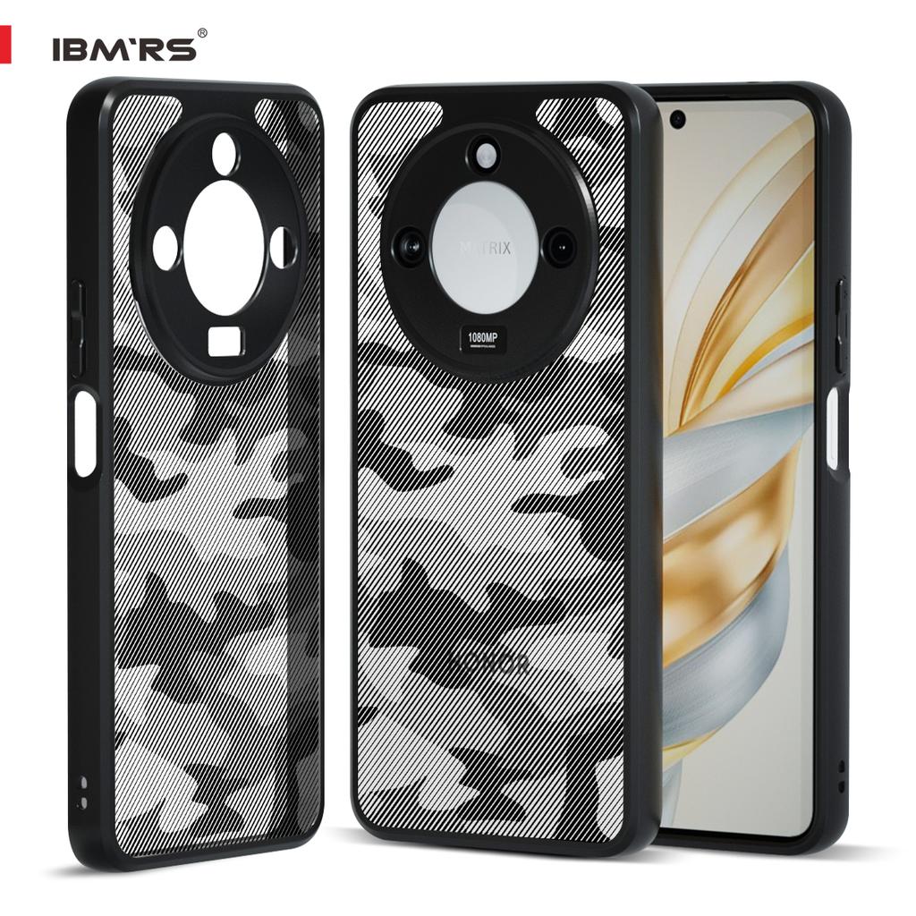 (Comes with wrist strap)IBMRS for Honor X60 Case (Military Drop Protection)Shockproof Matte Translucent Phone Case, Camo Black