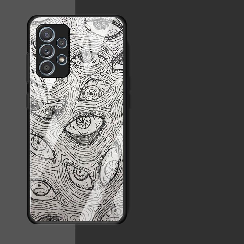 Стеклянный чехол со страшным лицом и глазами, смайликом для Samsung Galaxy A52 A71 A50 A51 A70 A21s A31 A72 A10 A12 A30 A22 5G, чехол для телефона