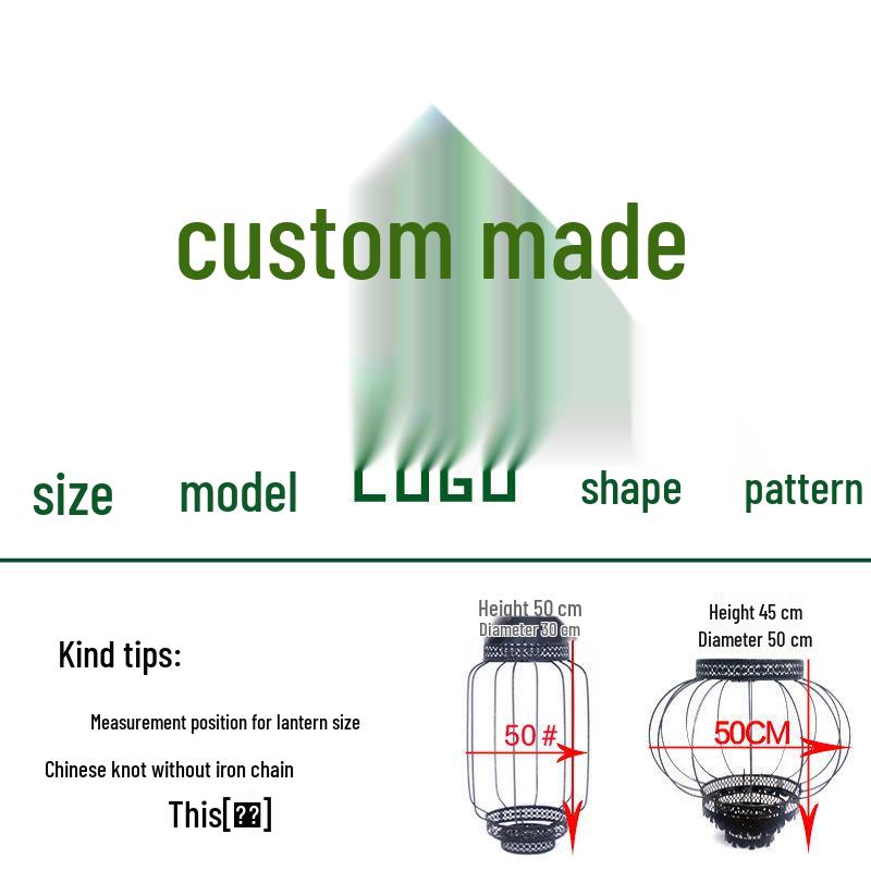 Buddha Character Door Pendant Light - Temple & Buddha Hall Zen Style, Red Lantern for Spring Festival Roof Decoration