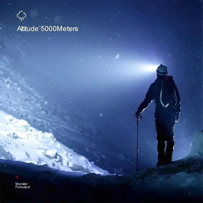 USB-зарядка 5 светодиодный налобный фонарь высокой мощности водонепроницаемый налобный фонарь со встроенным аккумулятором и 8 режимами для кемпинга рыбалки на открытом воздухе