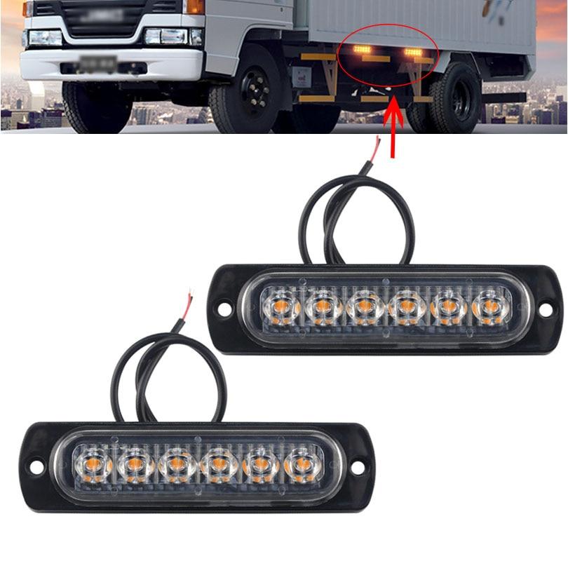 2 шт. 12V-24V 6 светодиодных фонарей Автомобильный прицеп Грузовик Мотоцикл Боковой габаритный фонарь Указатель поворота Световая панель Индикаторы Лампа Янтарный/красный/белый/синий