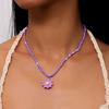 5Pcs Bohemia Flower Beaded Necklace Colorful Plumeria Necklace Fashion Bead Choker  Daily Wear