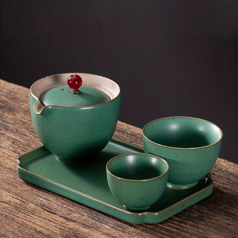 1 Set Tea Set Ceramic Tea Set Chinese Kung Ceramic Teapot Portable Handmade Teapot 4 Creative Tea Cup Tea Set For Office Living Room Tea Set For Gift