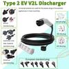 WUFEN for BYD V2L Cable Adapter Electric Vehicle Outdoor Power V2L Type 2 Discharger 16A with EU UK AU NZ US Universal Socket