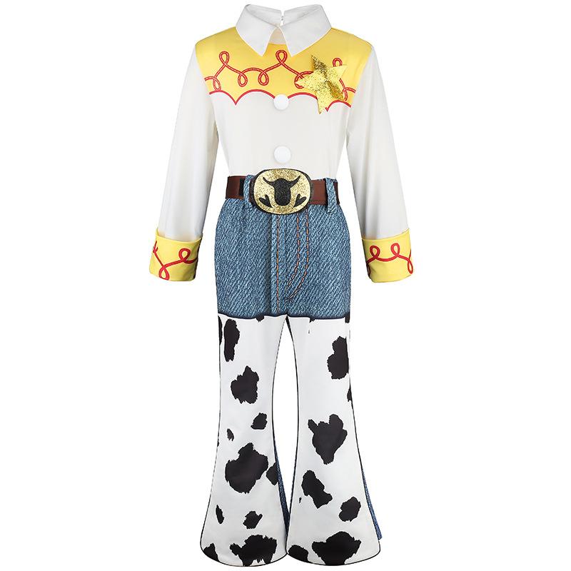 Toy Story Woody Dress Up Costume Kids Cosplay Jessie Top+Pants+Scarf+Belt Sets Girls Halloween Carnival Party Fancy Party Outfit