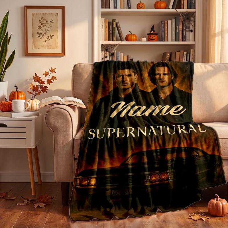 Supernatural Custom Flannel Blankets Soft Warm Cozy Throws for Home Decor Holiday Gifts