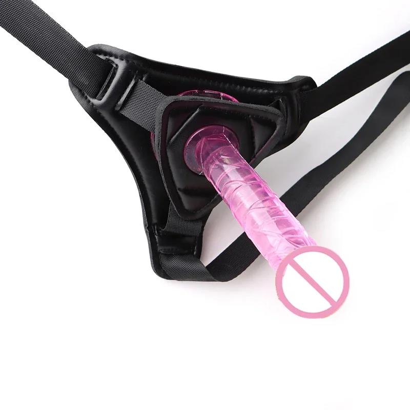 Adjustable Strap On Harness with Realistic Suction Cup Dildo Pegging Strap-on Panties Set for Women Men Couples,