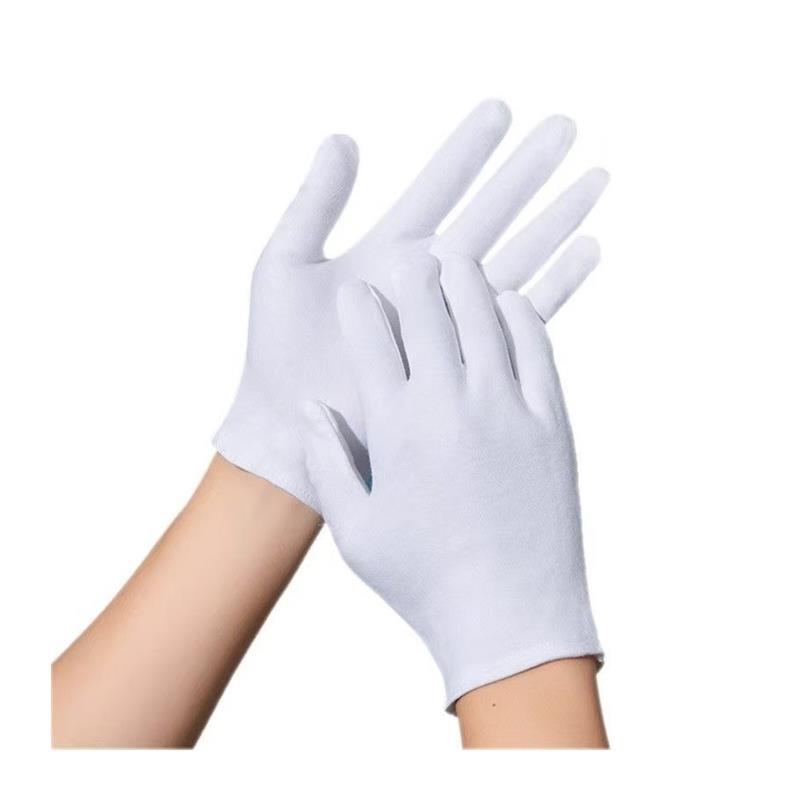 White Cotton Non-Slip Breathable Work Gloves for Polishing and Driving