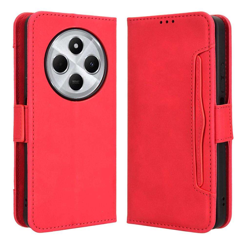 Кожаный чехол-кошелек для телефона Xiaomi Poco C75 4G/Redmi 14R 5G/14C 4G/A4 5G с несколькими отделениями для карт