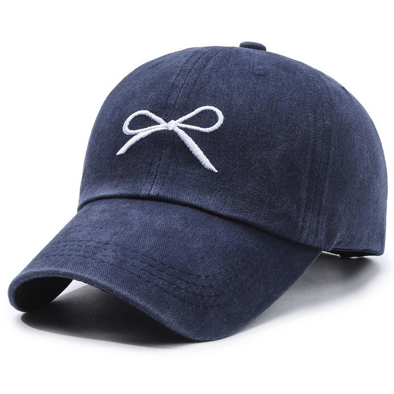 Hat Embroidery Bow Cap Soft Top Tide Face Small Spring and Autumn Outdoor Sunshade Baseball Cap