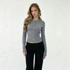Womens Short Knit Cardigan Round Neck Slim Fit Twist Zip Up Fall Winter Casual Outerwear
