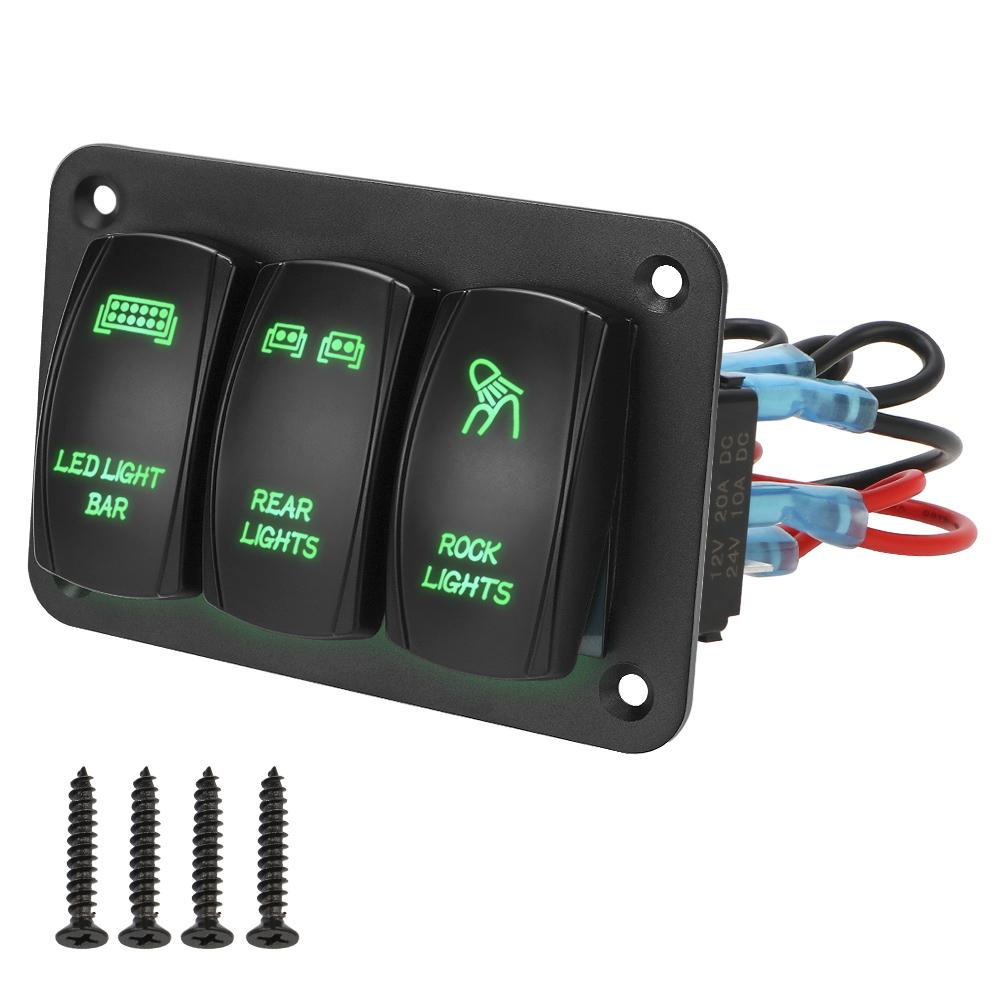 Для авто, морского ATV UTV, тумблер, панель управления, светодиодный светильник, 3 группы, кулисный переключатель, панель 12 В, 24 В, вкл./выкл., IP65, водонепроницаемый