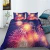 3D Fireworks Pattern Home Bedding Set Bedding Cover Pillowcase AU/US/EU Full Size Bedding Set Home Decoration