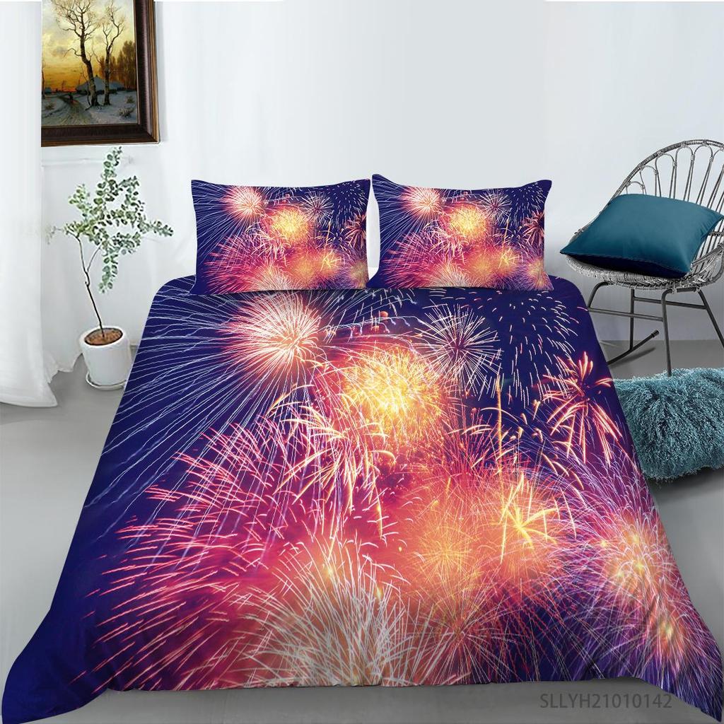 3D Fireworks Pattern Home Bedding Set Bedding Cover Pillowcase AU/US/EU Full Size Bedding Set Home Decoration