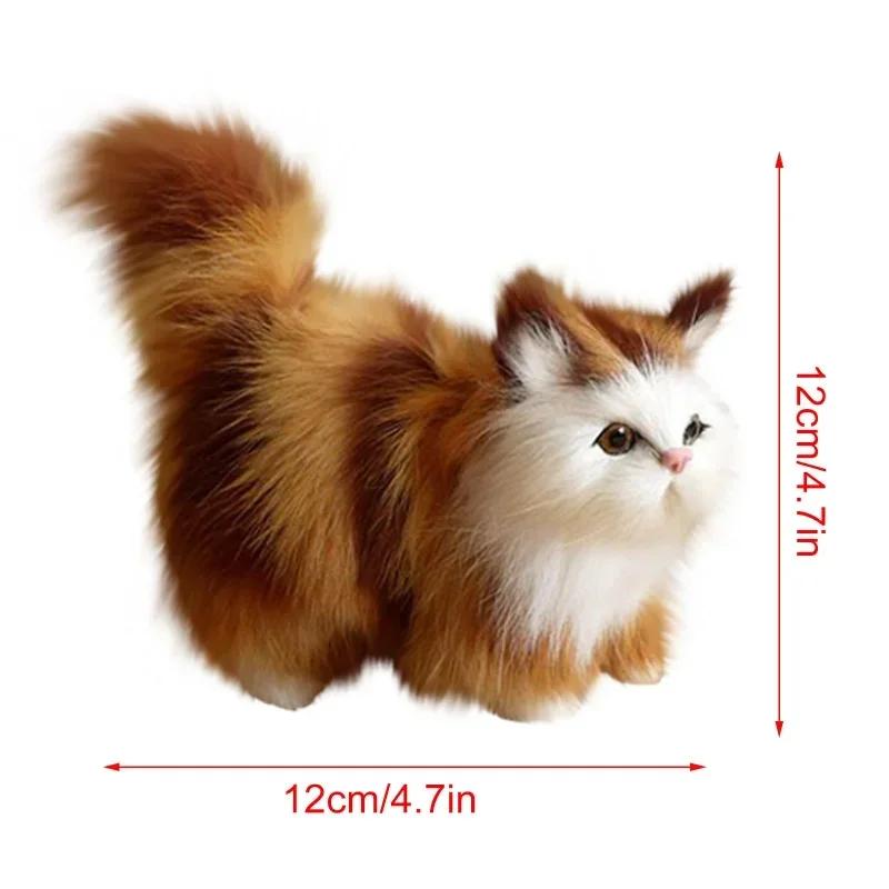 Cute Soft Stuffed Kitten Model Simulation Cat Plush Toys Fake Cat Realist Animals for Kids Girls Birthday Valentine's Day Gift