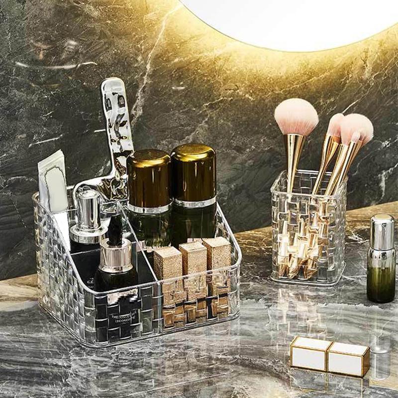 Прозрачный акриловый держатель для кистей для макияжа, настольный органайзер для косметики, коробка для хранения помады, подставка для лака для ногтей, футляр для ювелирных изделий