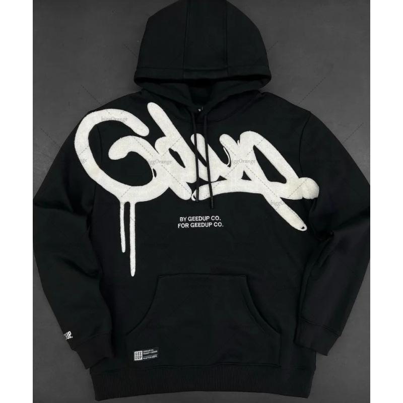 European and American trendy brand letter 3D printing street hoodie men's and women's high street hip hop casual loose pullover sweater