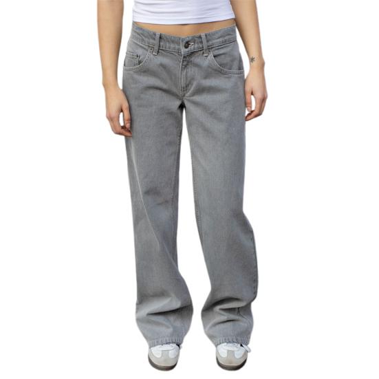 Широкие джинсы для женщин, эластичные джинсовые брюки с высокой талией и карманами, повседневные прямые джинсовые брюки