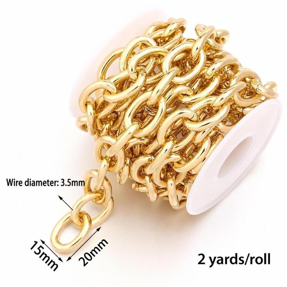 2 Yards Length Aluminum Chain Polished Finish O-Shape Chain Twisted Chain for Jewelry DIY Making