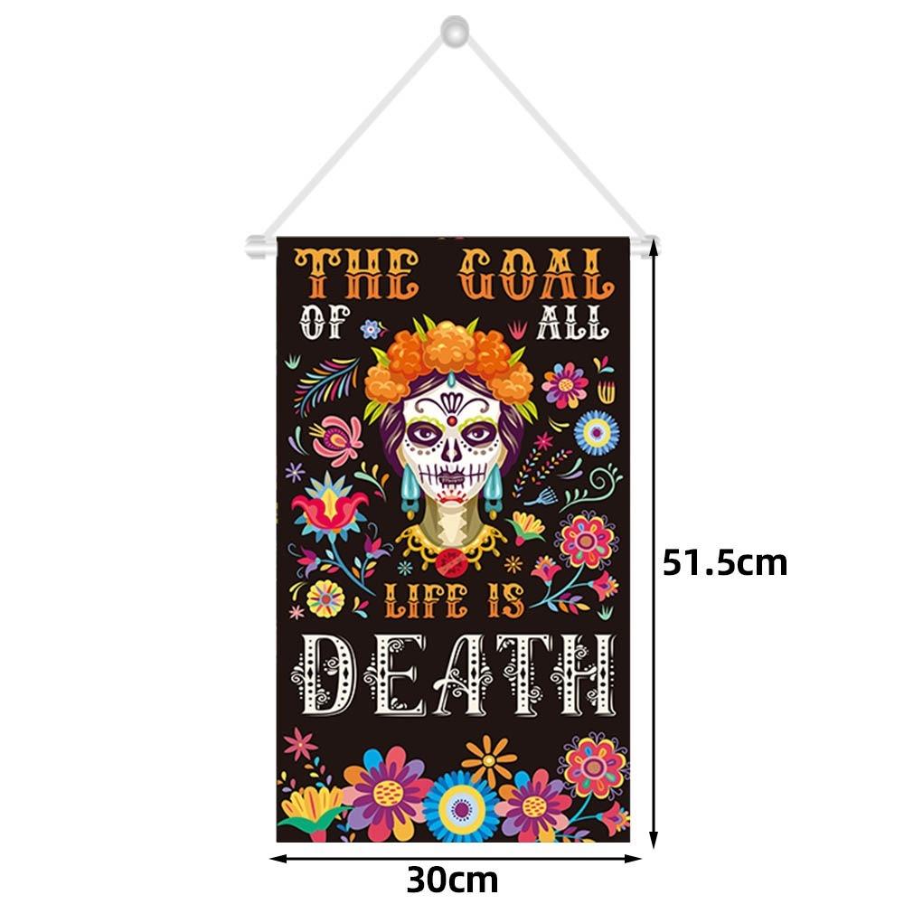 Mexican Theme Day of The Dead Decoration Reusable Wall Art Print Muertos Celebration