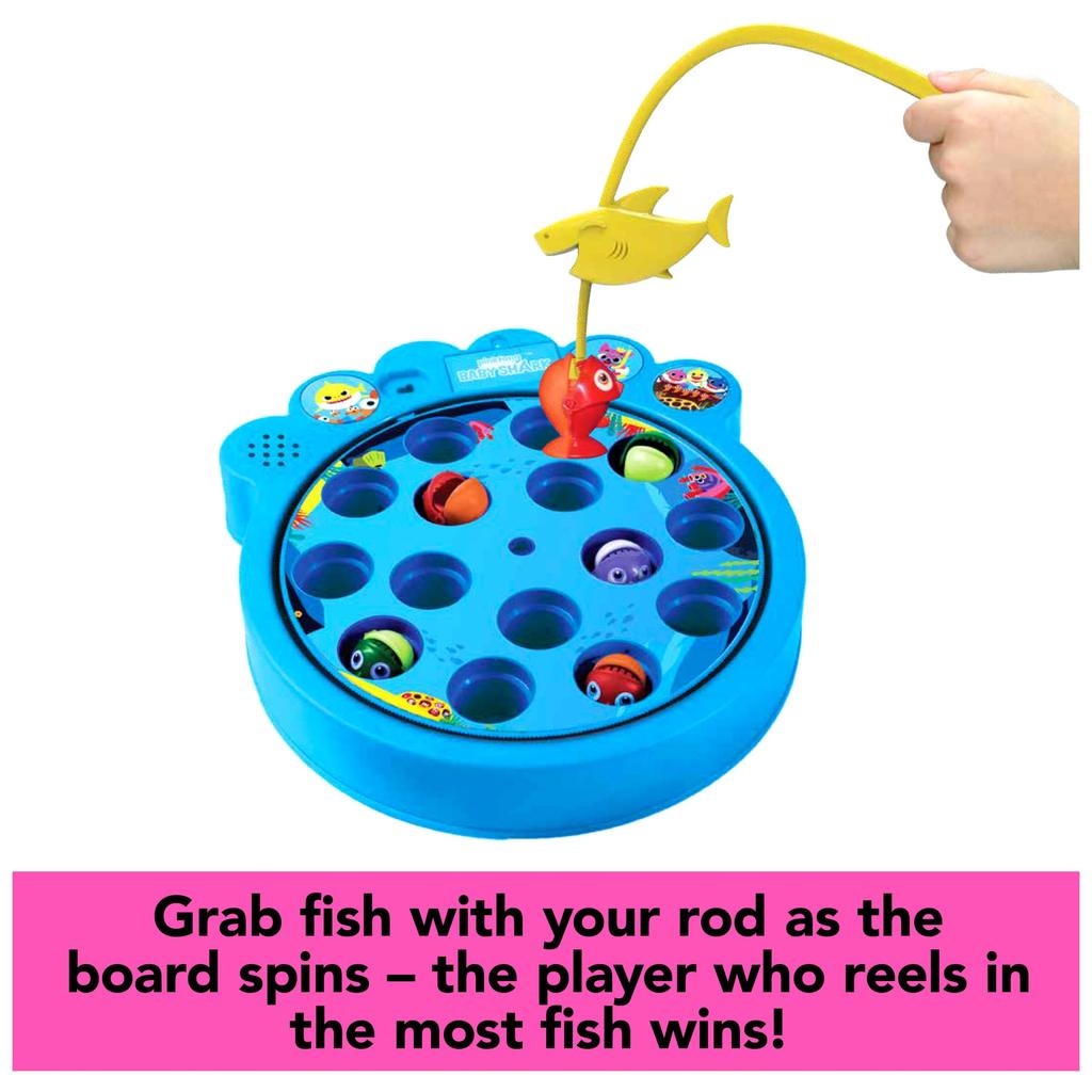 Cardinal Industries 6053381 Pinkfong Baby Shark Let's Go Hunt Musical Fishing Game, for Families and Kids Ages 4 and Up