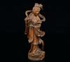 Chinese Antique Boxwood Carved Beautiful Woman Statue Sculpture Home Decor Art