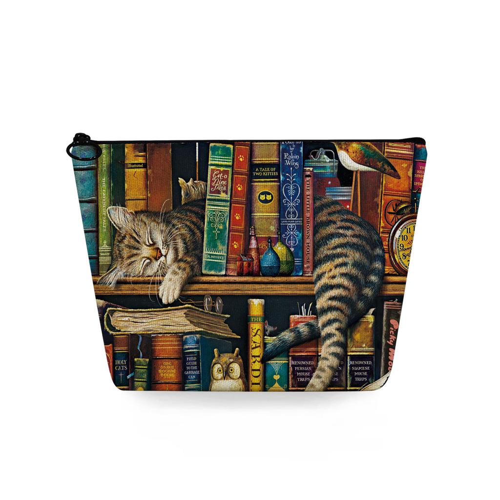 Женская косметичка с принтом кошки, органайзер для туалетных принадлежностей, дорожный чехол для хранения 6784