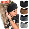 1pc Boho Solid Wide Headbands Vintage Knot Elastic Turban Head Wrap for Women Girls Soft Bandana Hair Accessories