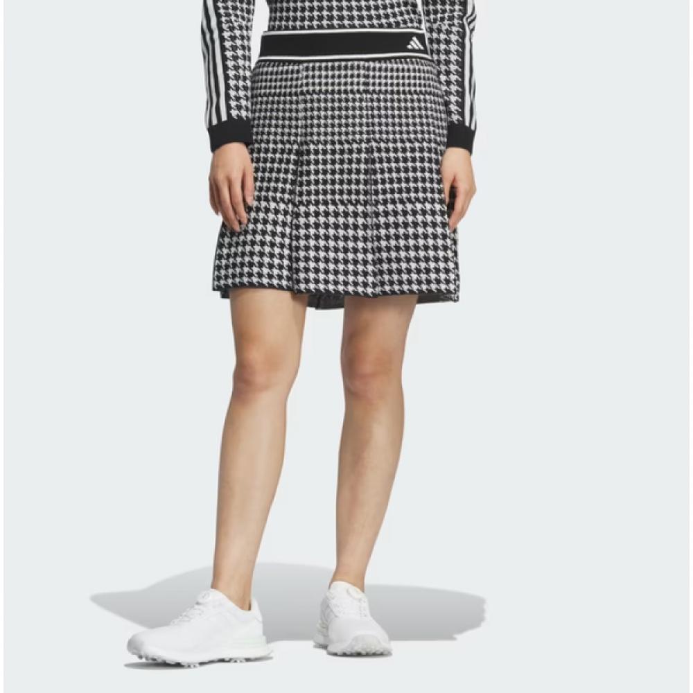 Adidas Golf 24fw Women S SeaSonal Skirt Prime Knit Pleated Skirt Im7260 Black