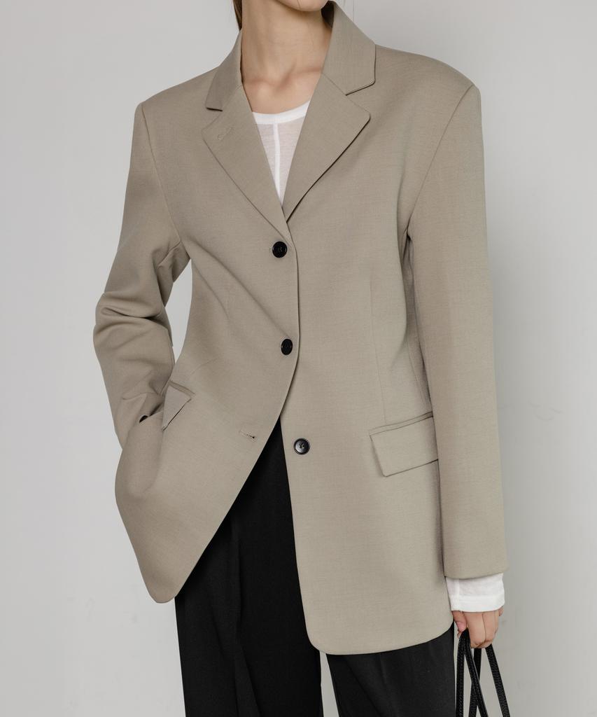 NON AND NON Classic Three-Button Oversized Jacket_Nfjk6566 (Beige)