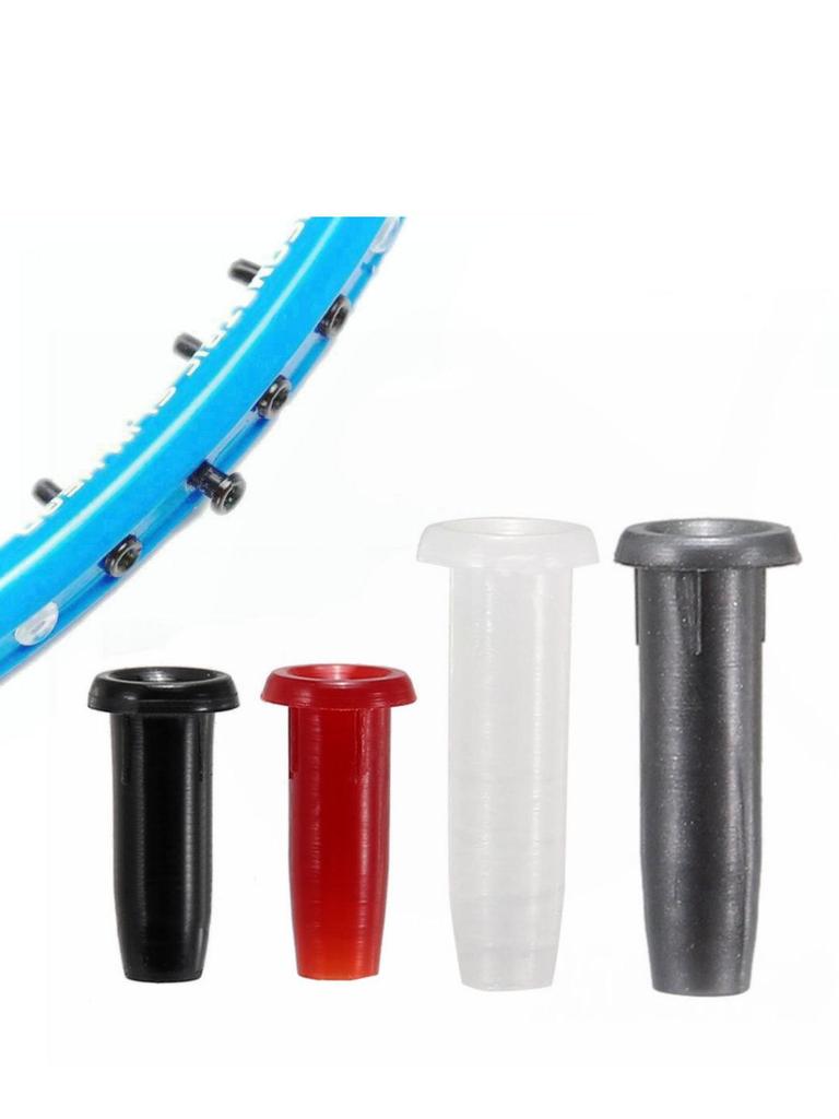 Набор из 100 штук черных нейлоновых протекторов для струн бадминтонной ракетки с вариантами одинарного и двойного отверстия