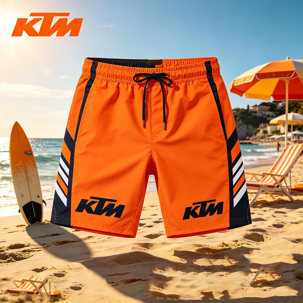 2026 Новые мужские плавки KTM Motorsport для Формулы 1, летние, быстросохнущие, пляжные, шорты для серфинга, повседневные спортивные, в гоночном стиле, с кулиской, плавки