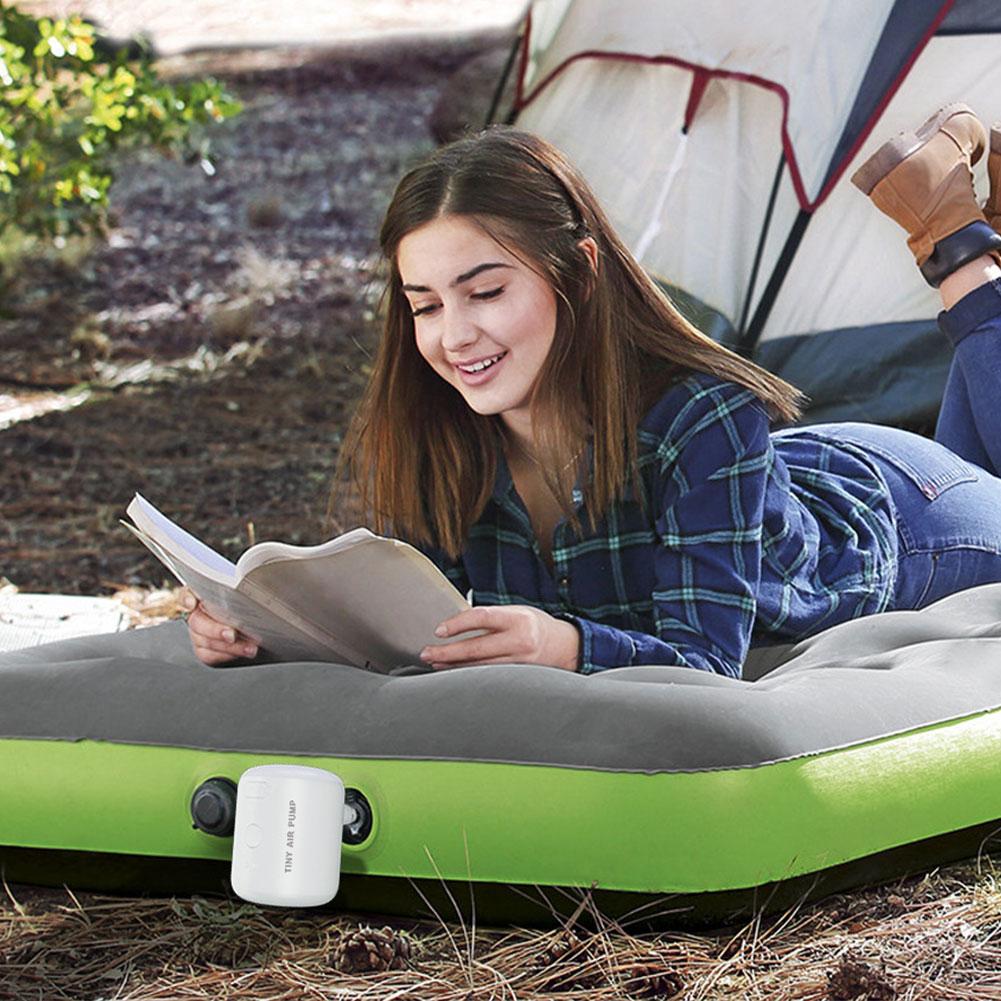 Camping Light Mini Air Inflator Pump 3 Lighting Modes Electric Air Pump 160LM Mini Inflate Deflate Pump for Air Mattresses Beds