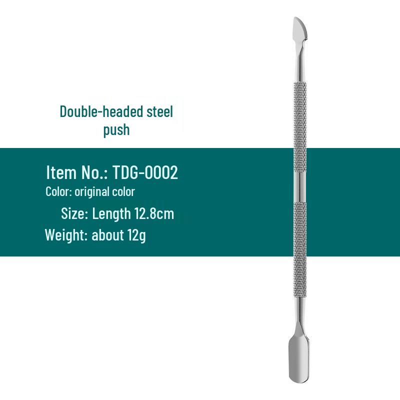 Stainless Steel Double-Headed Nail and Cuticle Pusher Scraper