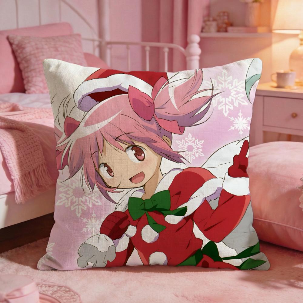 PPuella Magi Madoka MMagicas Наволочка Премиум Комфорт Двусторонняя Подушка - Дизайн Два в Одном Для Любой Комнаты и Салона Автомобиля