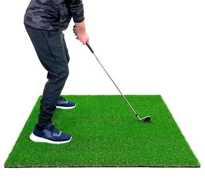 Коврик для гольфа GolfStyle 20 мм, грубая трава, тренировочный коврик для гольфа 120 x 120 см для ударов по железу, грубый газон, искусственная трава для помещений и улицы, грубый