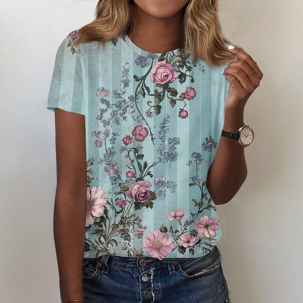 Женская мода повседневная футболка с круглым вырезом и короткими рукавами, топ, футболка, топ