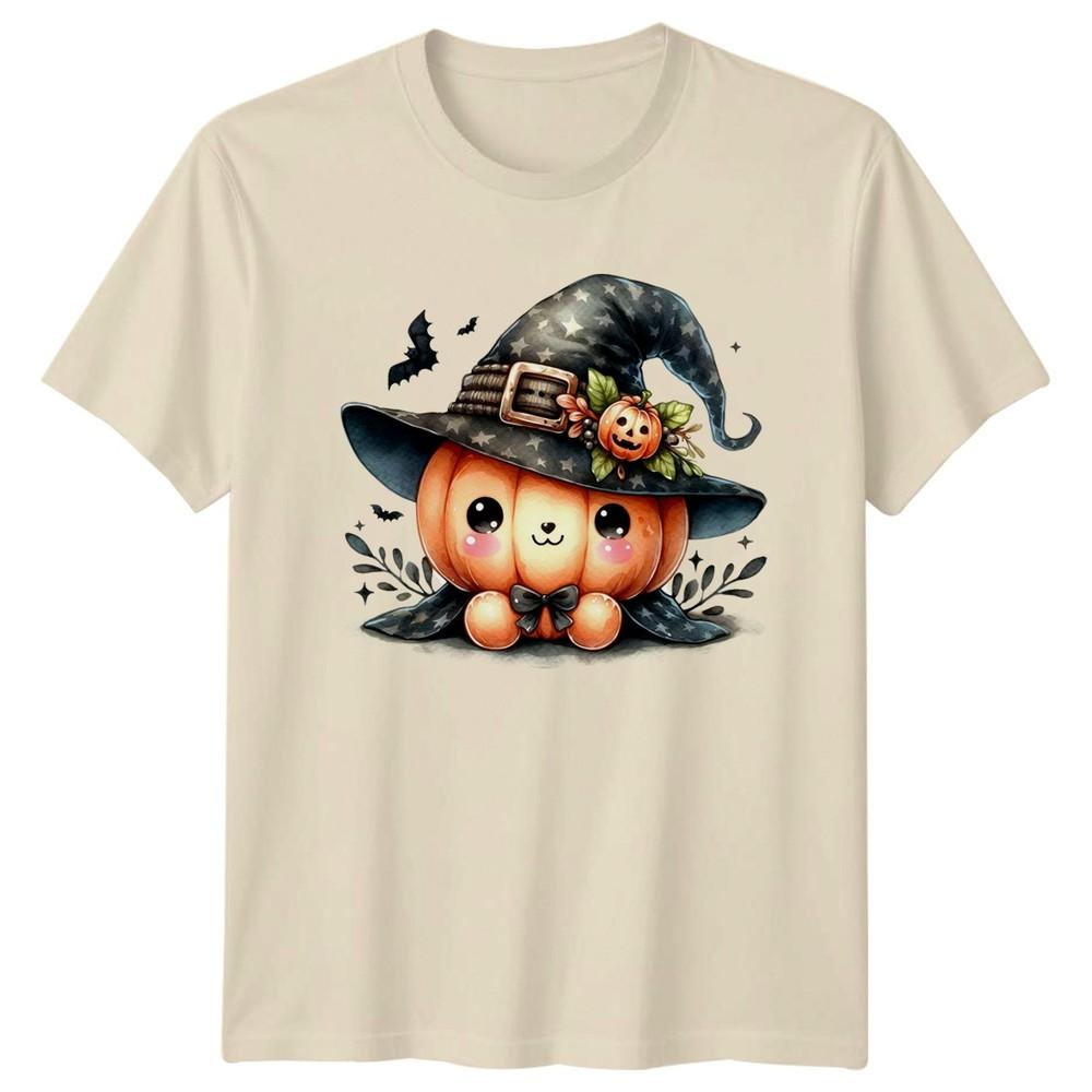 Cute Halloween Pumpkin Witch Unisexs TShirt Kawaii Halloween Gift For Her