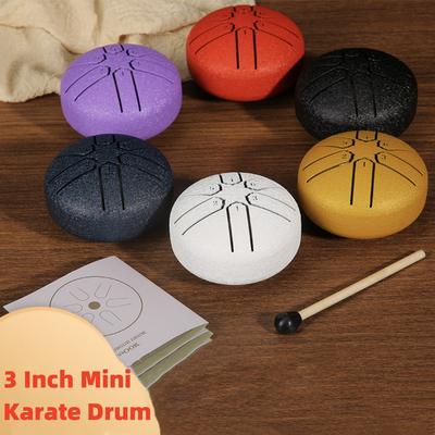 3-дюймовый мини-барабан для карате, инструмент для иеркуссии, 6 нот, стальной язык, используется для медитации, йоги, для начинающих